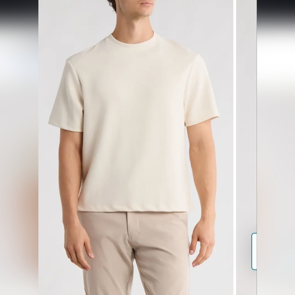 🥊NEW Denim & Flower Men's Textured Off-White Short Sleeve Tee